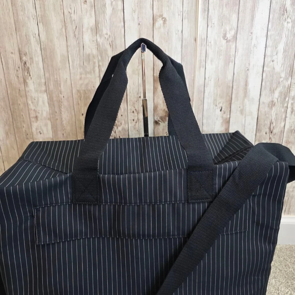 Men's Jean Paul Gaultier Navy White Pinstripe Duffel Bag